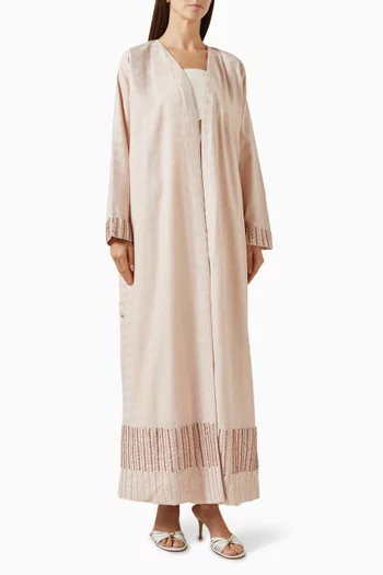 Embellished-trim Abaya