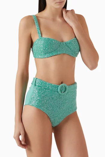 قطعة بيكيني سفلية بيرسفون مطرزة بالخرز