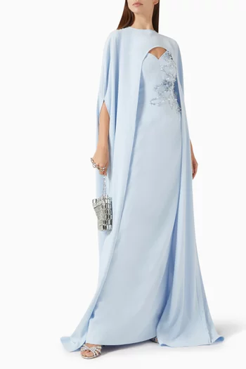Embellished Cape & Dress Set