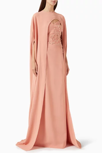 Embellished Cape & Dress Set