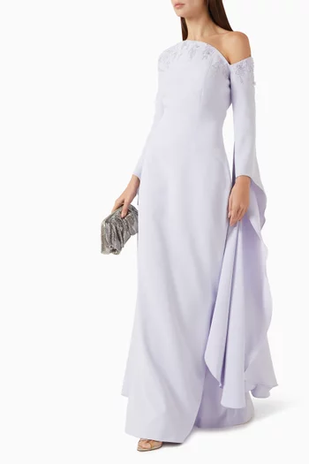 Beaded Off-shoulder Dress