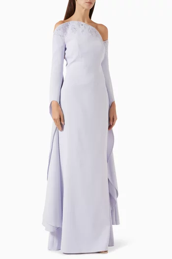 Beaded Off-shoulder Dress