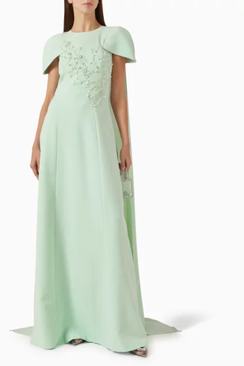 Bead-embellished Cape Dress