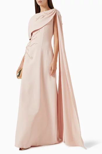 Bead-embellished Cape Dress