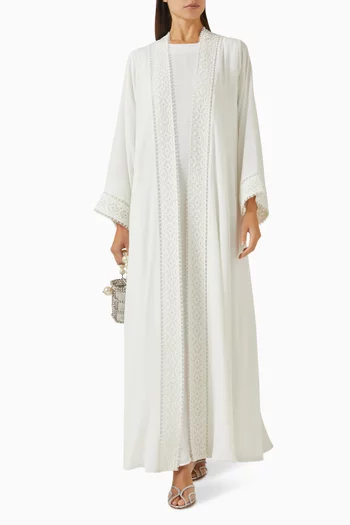 طقم عباية مطرز بالخرز، 3 قطع