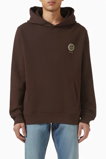 كنزة بغطاء رأس مطرزة على شكل وجه عابس مزيج قطن