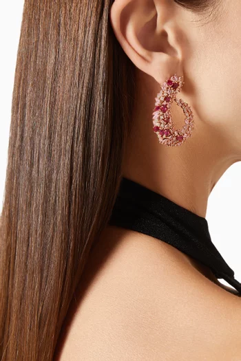 Siena Cluster Stud Earrings in Rhodium-plated Metal