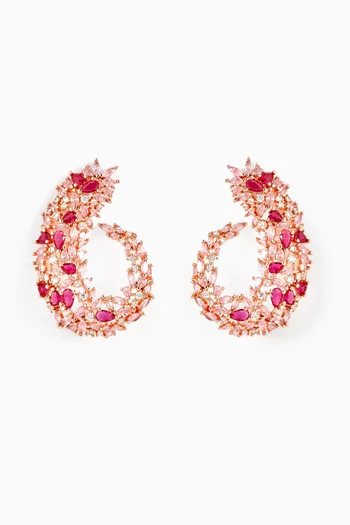 Siena Cluster Stud Earrings in Rhodium-plated Metal