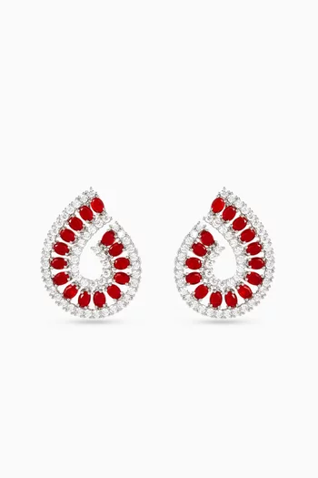 Sirene Swirl Earrings in Rhodium Plated Metal