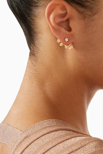 Jia Ear Jacket Earrings in 18kt Gold-plated Silver