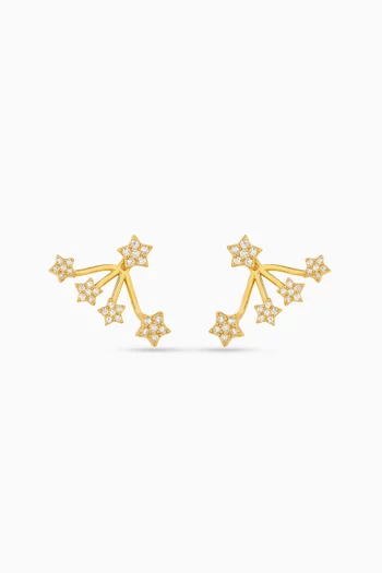 Jia Ear Jacket Earrings in 18kt Gold-plated Silver