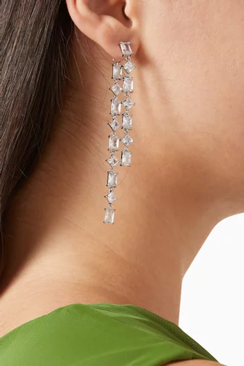 أقراط إيلورا متدلية معدن مطلي روديوم