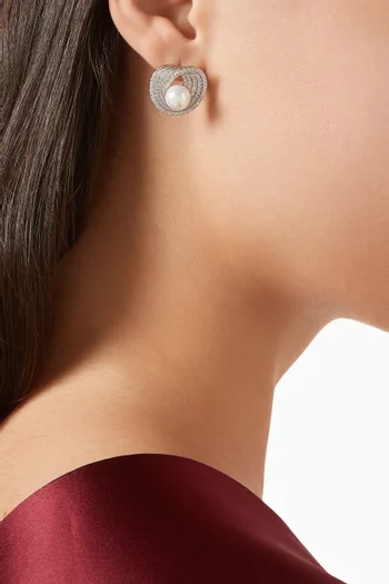 أقراط لوسترلوب معدن مطلي روديوم