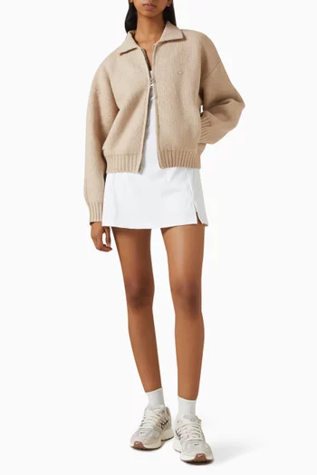 Collar Bomber Jacket in Knit