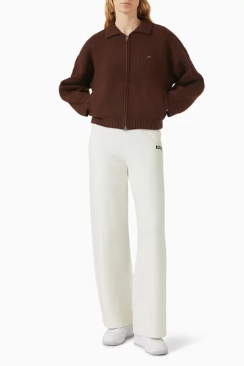 Collar Bomber Jacket in Knit