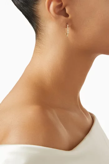 قرط منفرد بتصميم دبوس مرصع بماس ذهب عيار 14