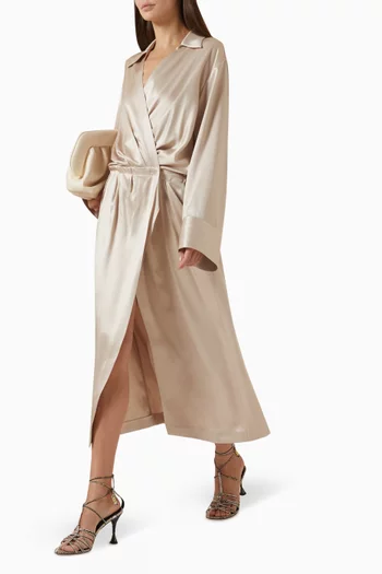 Trench Dress in Silk Twill