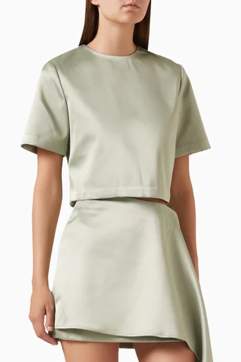 بلوزة سيانا قصيرة ستان