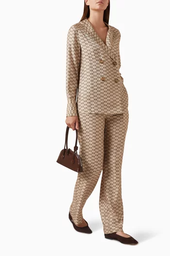 Monogram Pants in Silk-blend