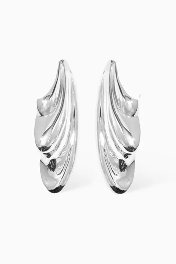 Statement Wave Earrings in Sterling Silver