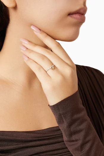 Diamond Heart Knocker Ring in 9kt Yellow Gold & Sterling Silver