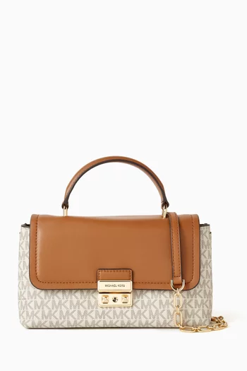 Medium Tribeca Satchel in Signature Logo Canvas