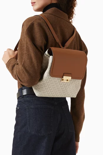 Small Tribeca Backpack in Logo Canvas