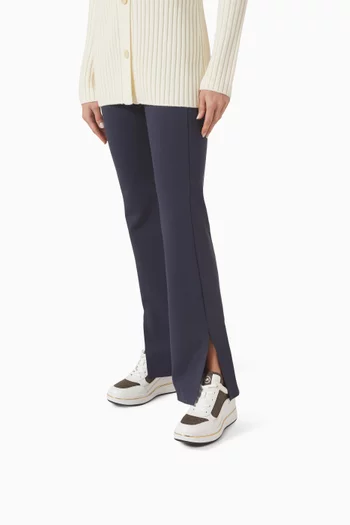 Emmy 70 Wedge Sneakers in Logo Canvas & Leather