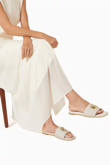 Hayworth Slides in Logo-print Canvas