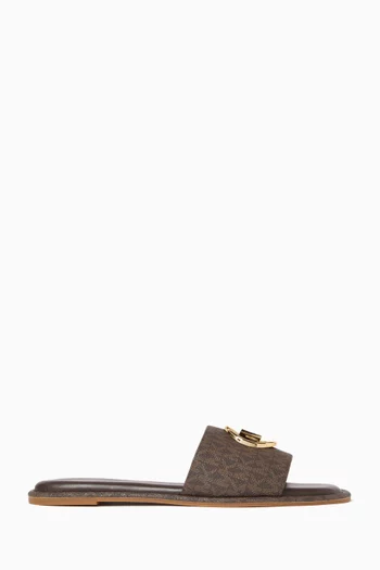 Hayworth Slides in Logo-print Canvas