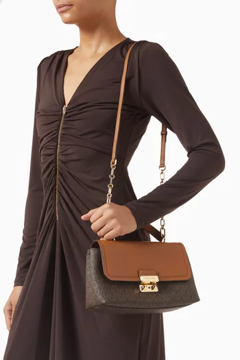 Medium Tribeca Logo Satchel in Canvas