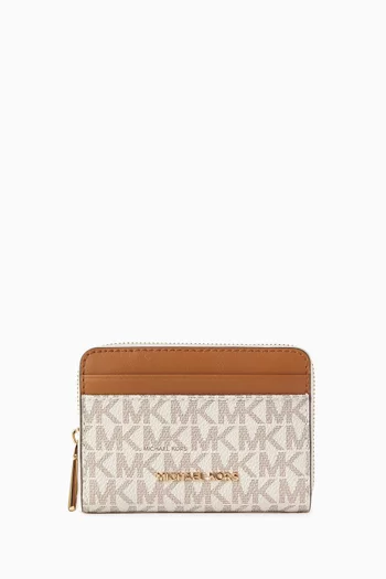 حافظة بطاقات وعملات جت ست صغيرة قنب بشعار الماركة وجلد