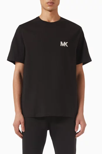 تي شيرت برقعة شعار الماركة قطن