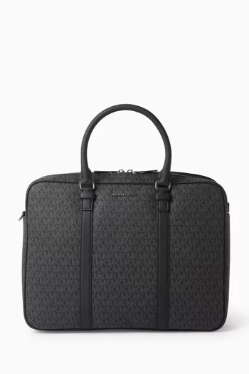 حقيبة عمل هادسون بشعار الماركة جلد وقنب