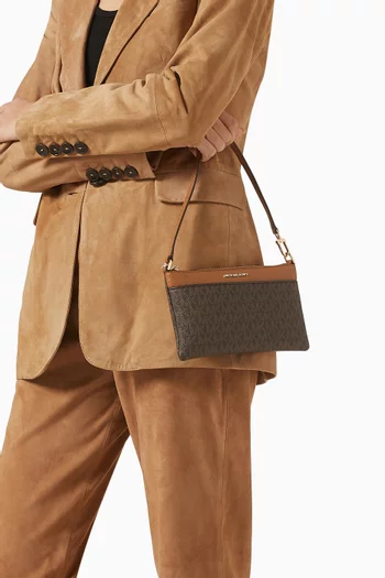 Jet Set Medium Wristlet Bag in Signature Logo Canvas