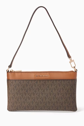 Jet Set Medium Wristlet Bag in Signature Logo Canvas