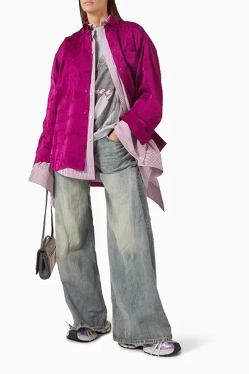 Cocoon Floral Shirt in Jacquard-viscose