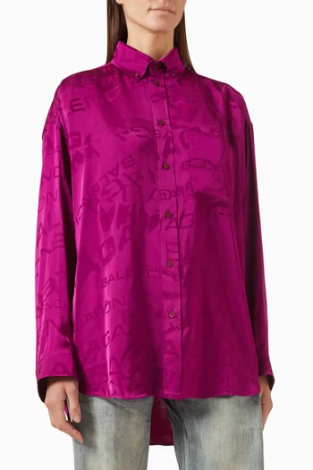 Cocoon Floral Shirt in Jacquard-viscose