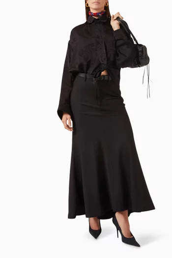 Cocoon Jacquard Logo Shirt in Viscose
