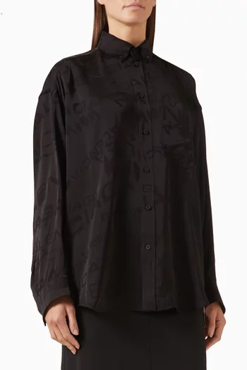 Cocoon Jacquard Logo Shirt in Viscose