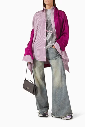 Knotted Cuff Shirt in Cotton-poplin