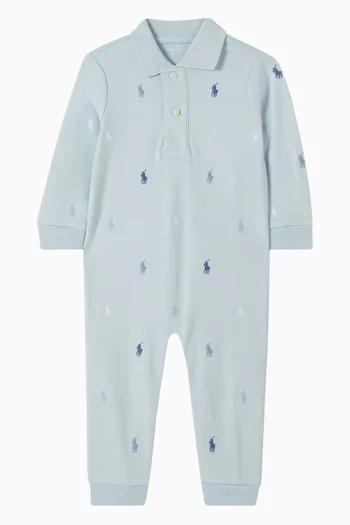 Embroidered Sleepsuit in Cotton