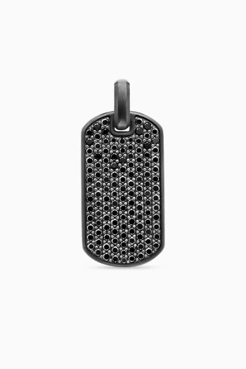 Chevron Diamond Tag Pendant in Titanium