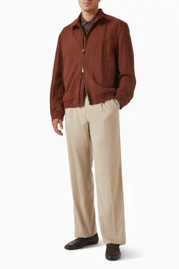 Packable Bomber Jacket in Wool-blend