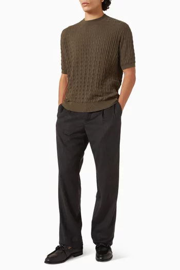 Micro Argyle T-shirt in Cotton-knit