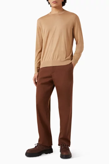 Crew-neck Sweater in Cashmere-silk Blend