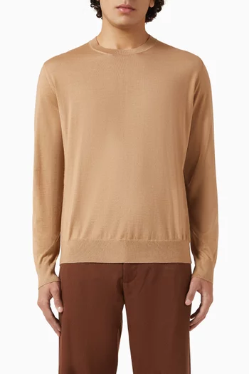 Crew-neck Sweater in Cashmere-silk Blend