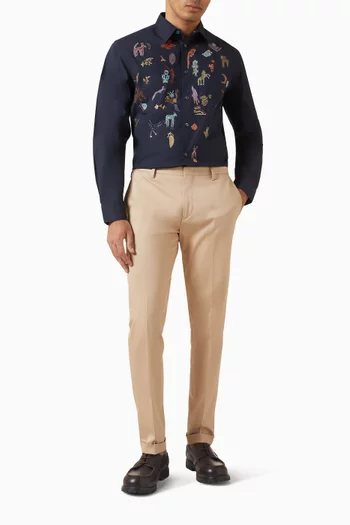 بنطال شينو بقصة ضيقة مزيج قطن عضوي