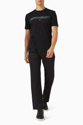 Stripe Casual Fit T-shirt in Cotton