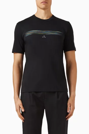 Stripe Casual Fit T-shirt in Cotton